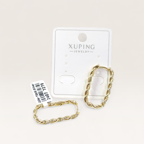 XUPING 25X10 MM BURGU OVAL HALKA KÜPE GOLD