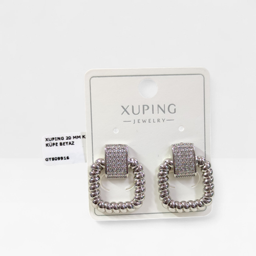 XUPING 20 MM KARE ÇİVİ KÜPE BEYAZ