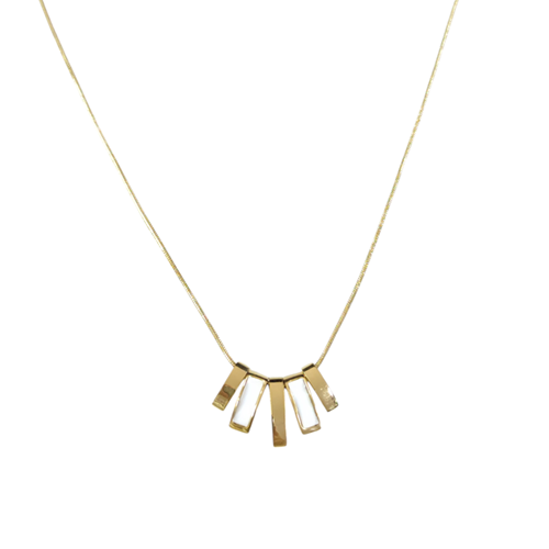 ÇELİK SEDEF SALLANTILI KOLYE GOLD 40+5 CM