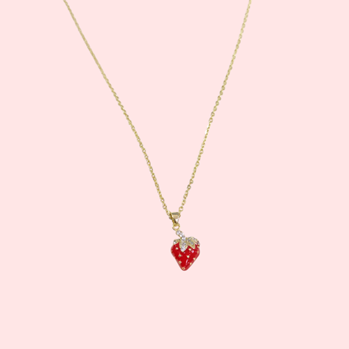 XUPING MİNELİ ÇİLEK KOLYE 45+5 CM GOLD