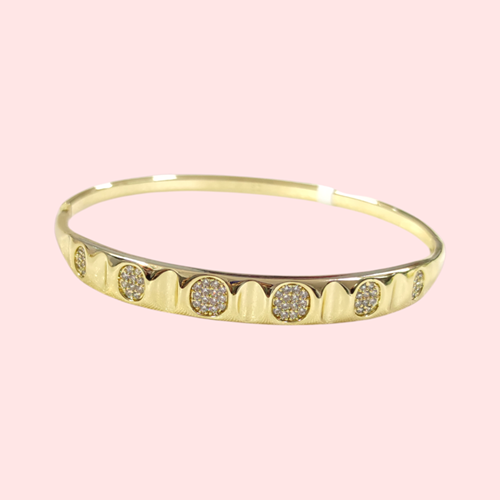 XUPING 6 CM YUVARLAK TAŞLI KELEPÇE BİLEZİK GOLD