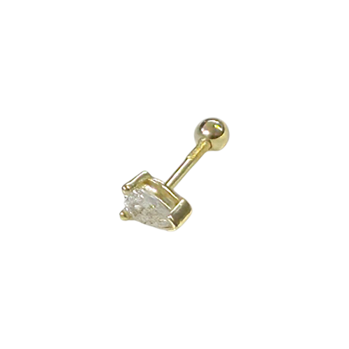 5 MM TAŞLI DAMLA GÜMÜŞ TRAGUS PIERCING