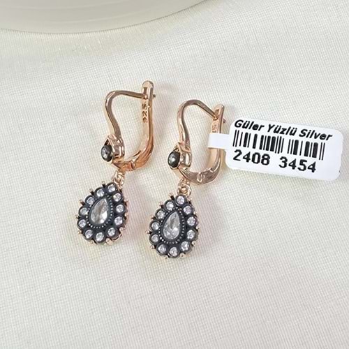 ELMAS MONTÜRLÜ 12 MM DAMLA GÜMÜŞ KÜPE