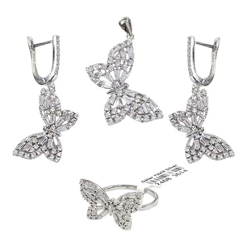 İTHAL BAGET KELEBEK 20 MM GÜMÜŞ ÜÇLÜ SET