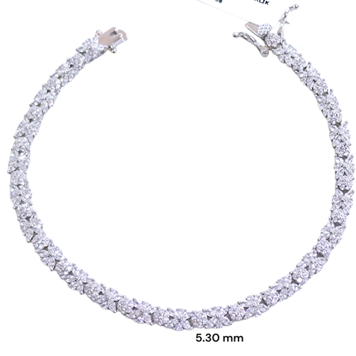 İTHAL 5 MM ÇİÇEK SU YOLU GÜMÜŞ BİLEKLİK 19 CM