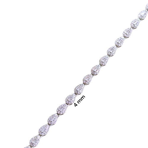 İTHAL 4 MM DAMLA SU YOLU GÜMÜŞ BİLEKLİK 18 CM