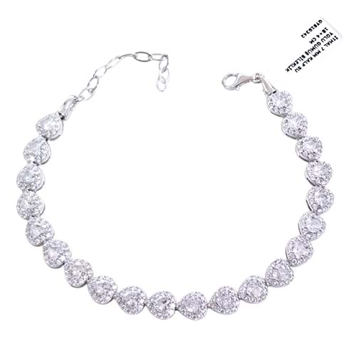 İTHAL 7 MM KALP SU YOLU GÜMÜŞ BİLEKLİK 18+4 CM
