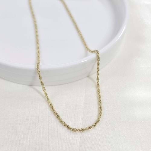 XUPING 2 MM BURGU SALAŞ ZİNCİR KOLYE 45 CM GOLD