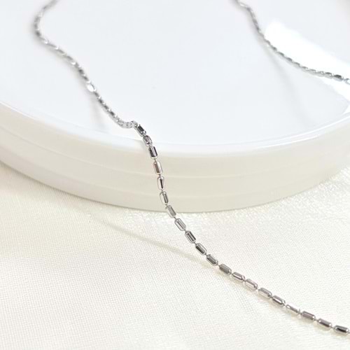 XUPING İNCE SİLİNDİR ZİNCİR KOLYE 45 CM BEYAZ