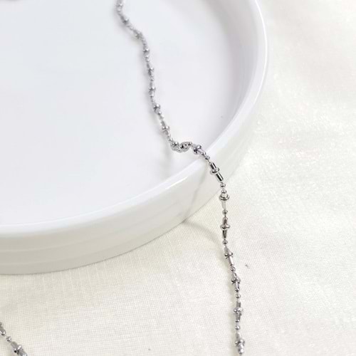 XUPING İNCE SİLİNDİR TOP ZİNCİR KOLYE 45+5 CM BEYAZ