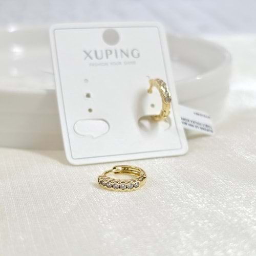 XUPING 10 MM SIVAMA TAŞLI HALKA KÜPE GOLD