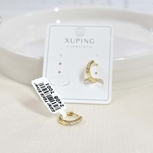 XUPING 8 MM TEK SIRA TAŞLI HALKA KÜPE GOLD
