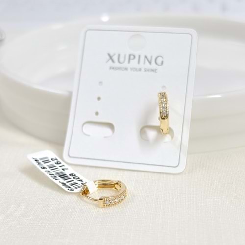 XUPING 10 MM TEK SIRA TAŞLI HALKA KÜPE ROSE