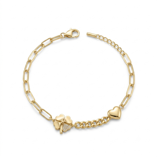 CMJEWELRY YONCA KALP ZİNCİR BİLEKLİK 17+3 CM GOLD