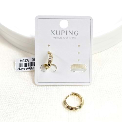 XUPING 10 MM TAŞLI HALKA KÜPE GOLD
