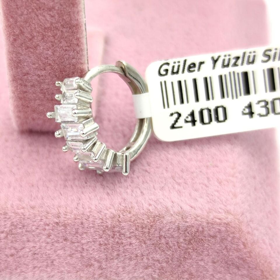 11 MM ZİKZAK BAGET HALKA GÜMÜŞ KÜPE