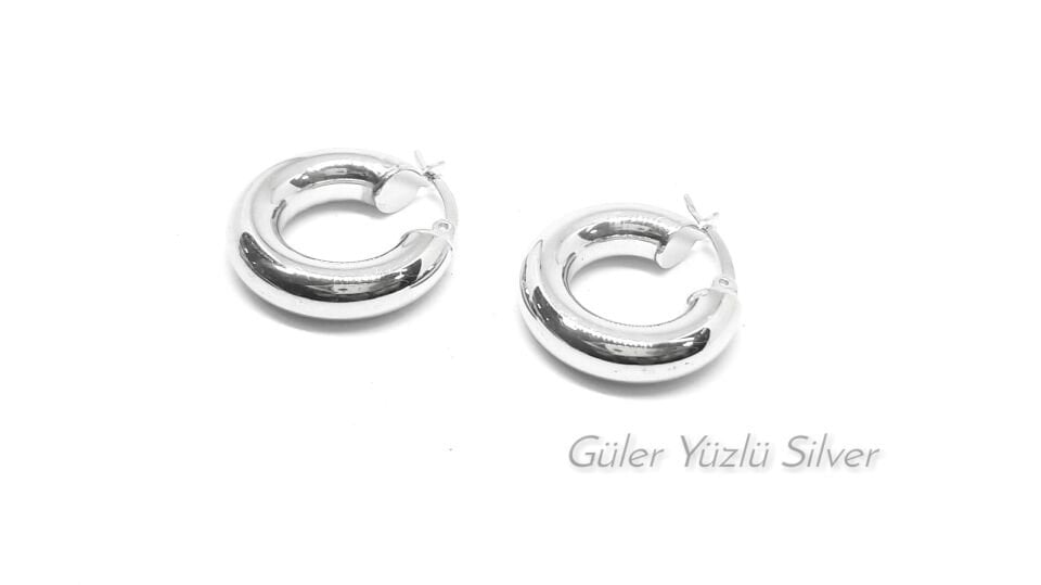 12 MM BOMBELİ HALKA GÜMÜŞ KÜPE