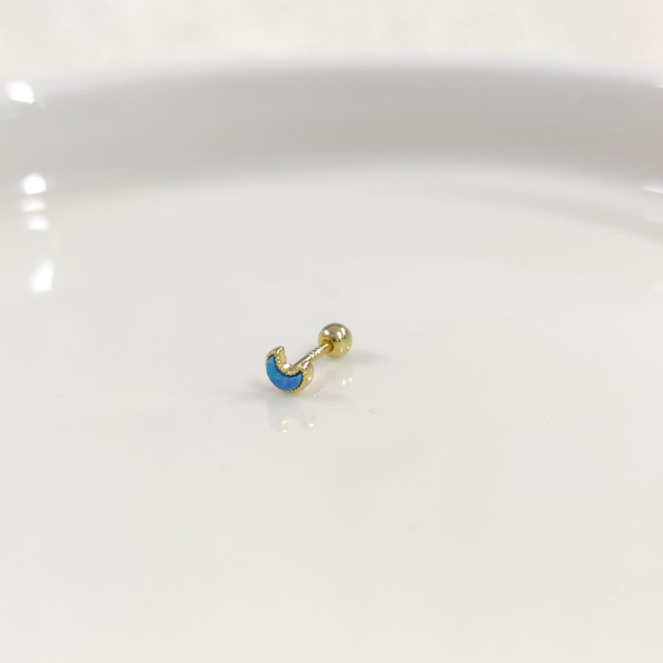 OPAL HİLAL AY GÜMÜŞ TRAGUS PIERCING