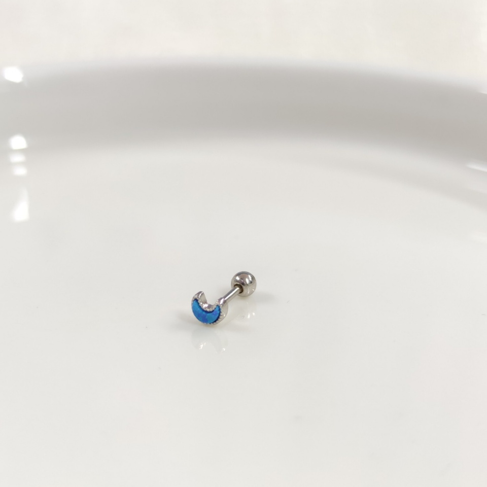 OPAL HİLAL AY GÜMÜŞ TRAGUS PIERCING