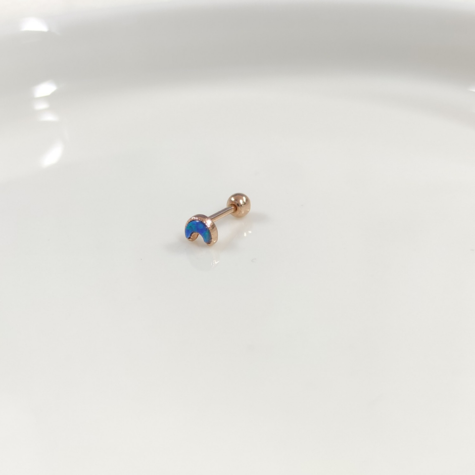 OPAL HİLAL AY GÜMÜŞ TRAGUS PIERCING