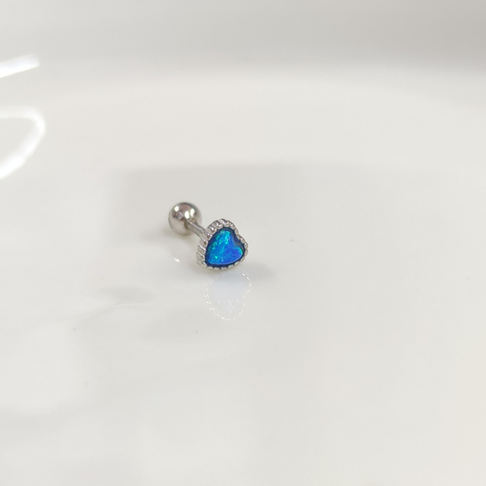 OPAL KALP GÜMÜŞ TRAGUS PIERCING