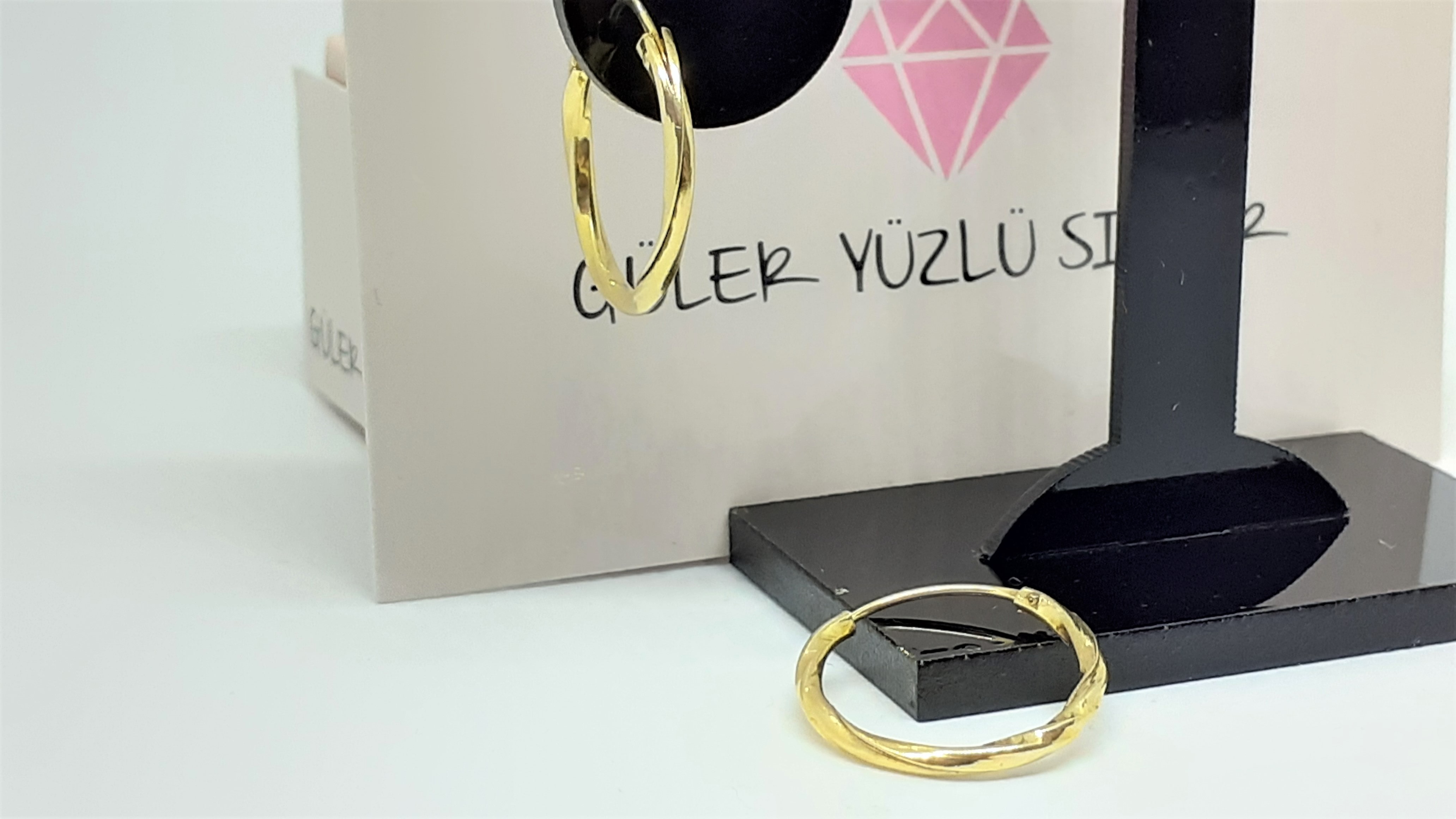 ROSE 12 MM İÇE GEÇMELİ BURGU HALKA GÜMÜŞ KÜPE