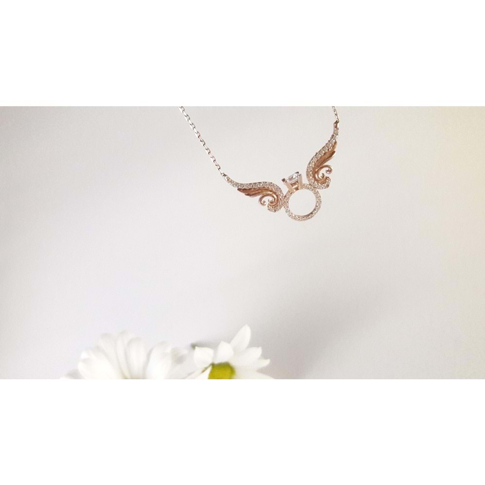 TEKTAŞ KANAT GÜMÜŞ KOLYE