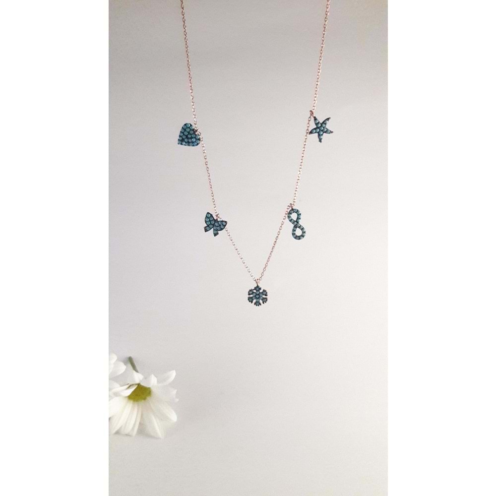 NANO TURKUAZ TAŞLI GÜMÜŞ ŞANS KOLYESİ