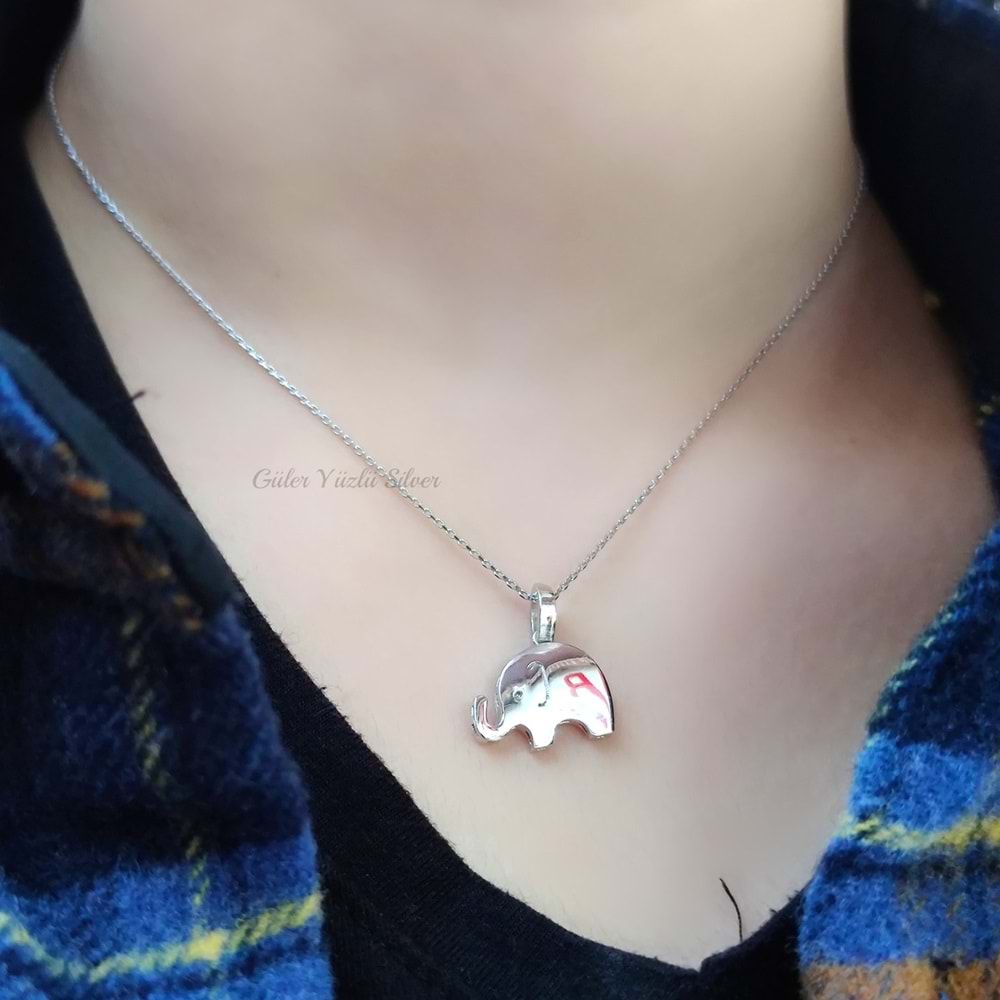 FİL 3D GÜMÜŞ KOLYE