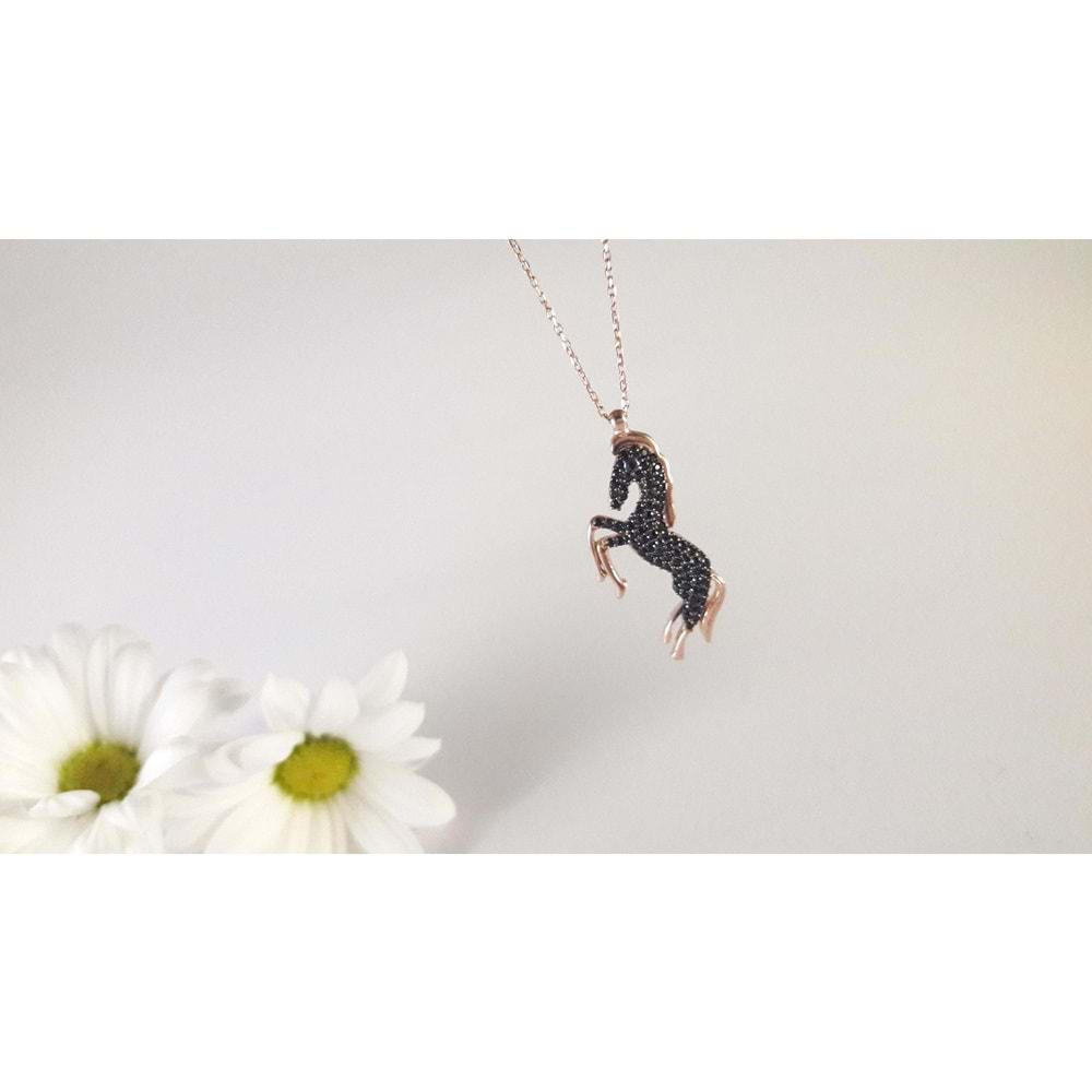 ŞAHA KALKMIŞ AT GÜMÜŞ KOLYE