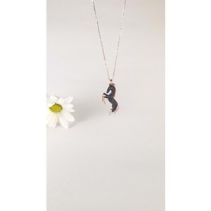 ŞAHA KALKMIŞ AT GÜMÜŞ KOLYE