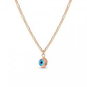 CAM GÖZ BONCUKLU GÜMÜŞ KOLYE