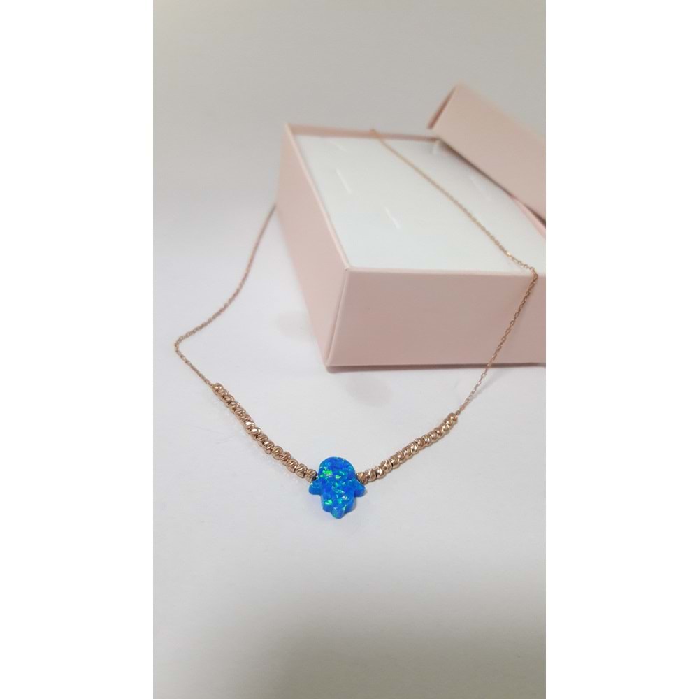 DORİCA OPAL TAŞLI FATMA ANA ELİ KOLYE