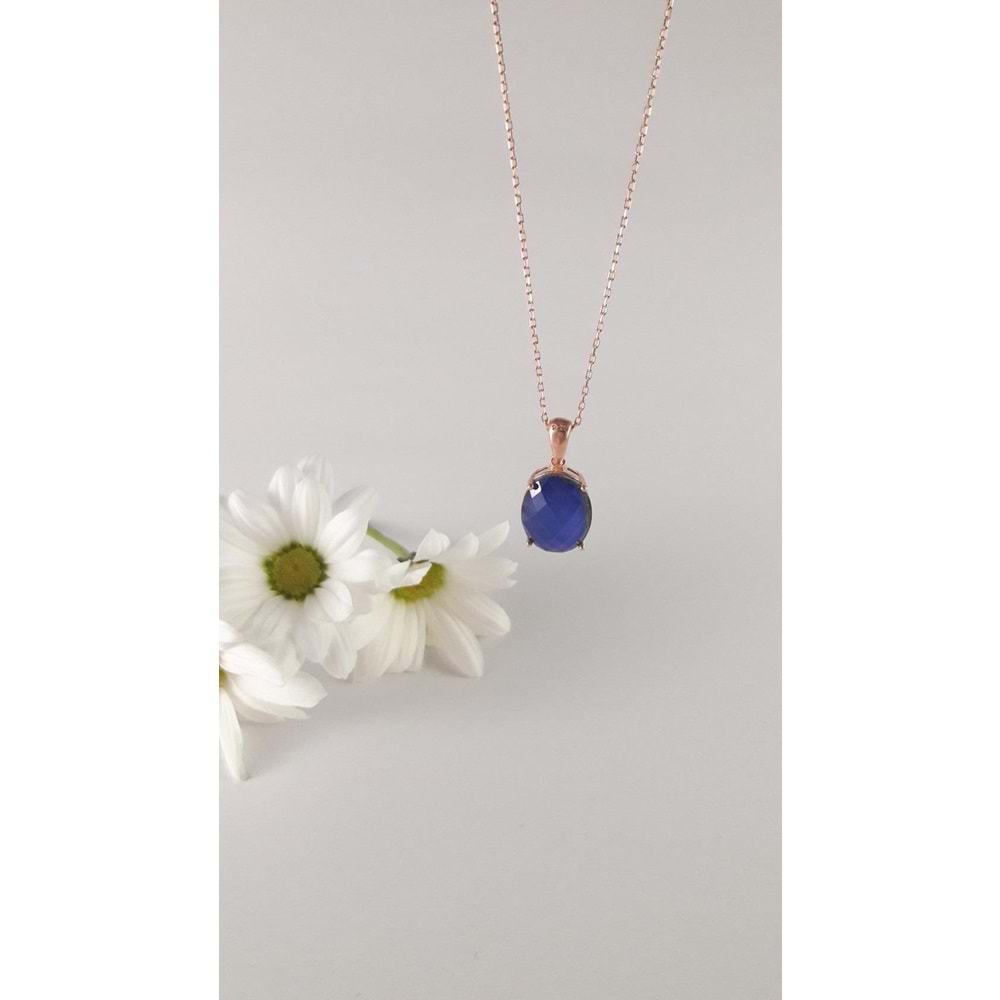 OVAL HİS TAŞI GÜMÜŞ KOLYE