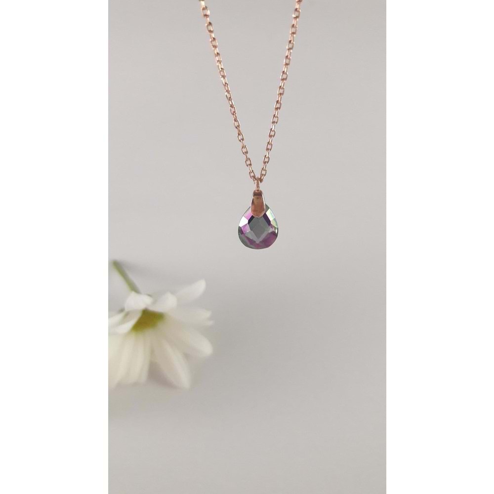 MİSTİK TOPAZ DAMLA GÜMÜŞ KOLYE