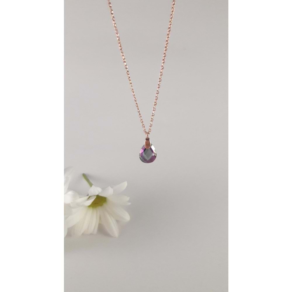 MİSTİK TOPAZ DAMLA GÜMÜŞ KOLYE