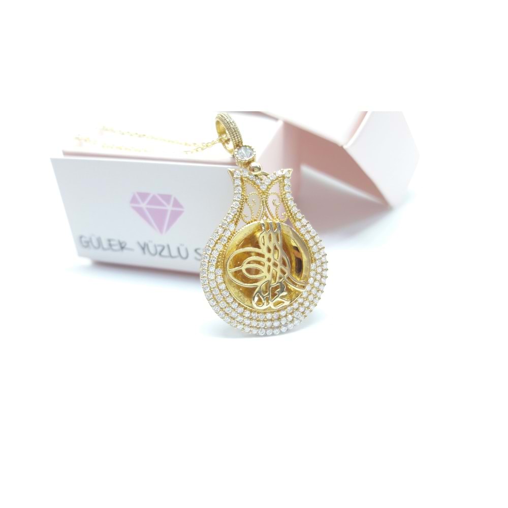 LALE MOTİFLİ MİNİ TUĞRA GÜMÜŞ KOLYE