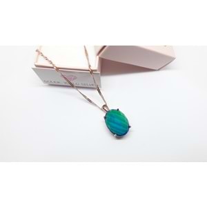 OVAL HİS TAŞI RENK DEĞİŞTİREN GÜMÜŞ KOLYE