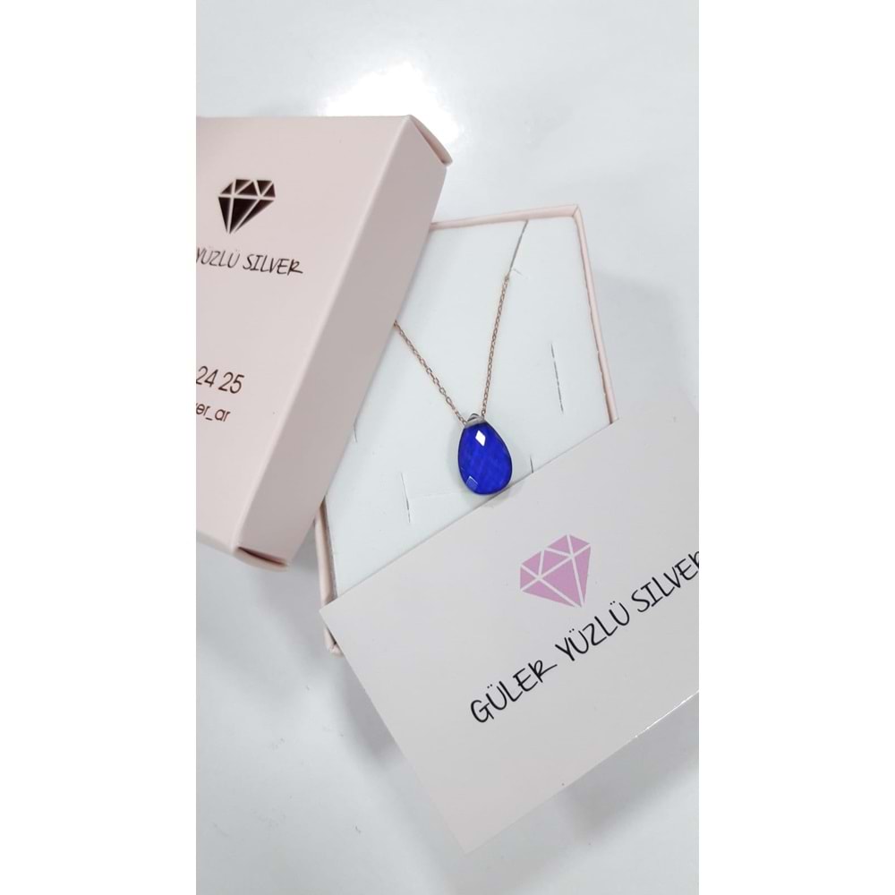 DAMLA HİS TAŞI ROSE GÜMÜŞ KOLYE