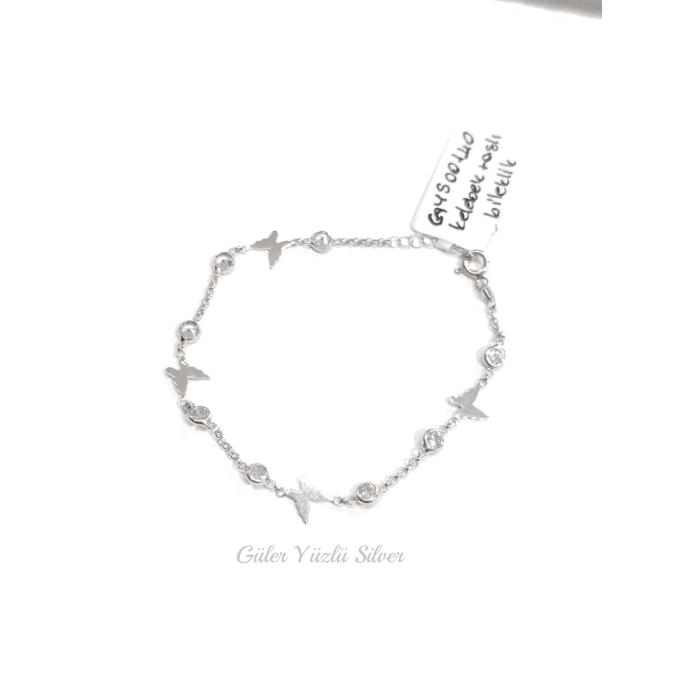 KELEBEKLİ TAŞLI GÜMÜŞ BİLEKLİK