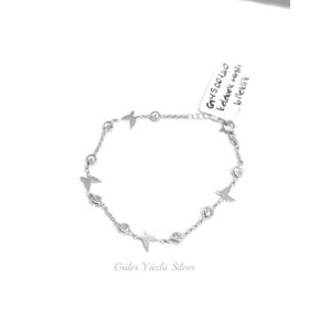 KELEBEKLİ TAŞLI GÜMÜŞ BİLEKLİK