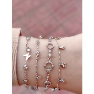 KELEBEKLİ TAŞLI GÜMÜŞ BİLEKLİK