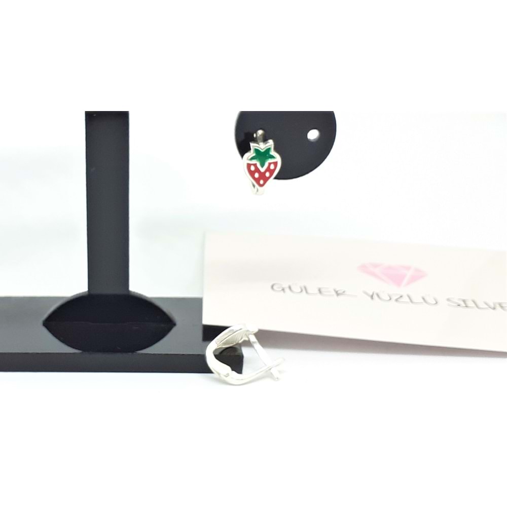 KIRMIZI ÇİLEK GÜMÜŞ KÜPE