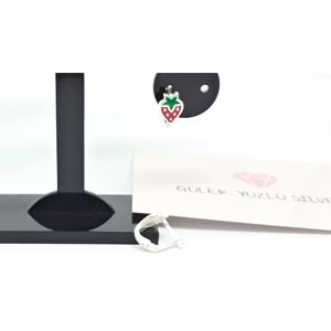 KIRMIZI ÇİLEK GÜMÜŞ KÜPE