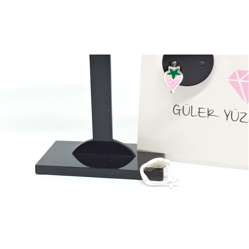 PEMBE ÇİLEK GÜMÜŞ KÜPE