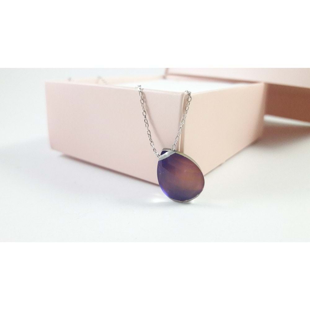 DAMLA HİS TAŞI GÜMÜŞ KOLYE