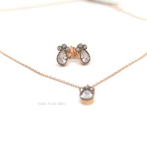 ELMAS MONTÜRLÜ DAMLA GÜMÜŞ SET