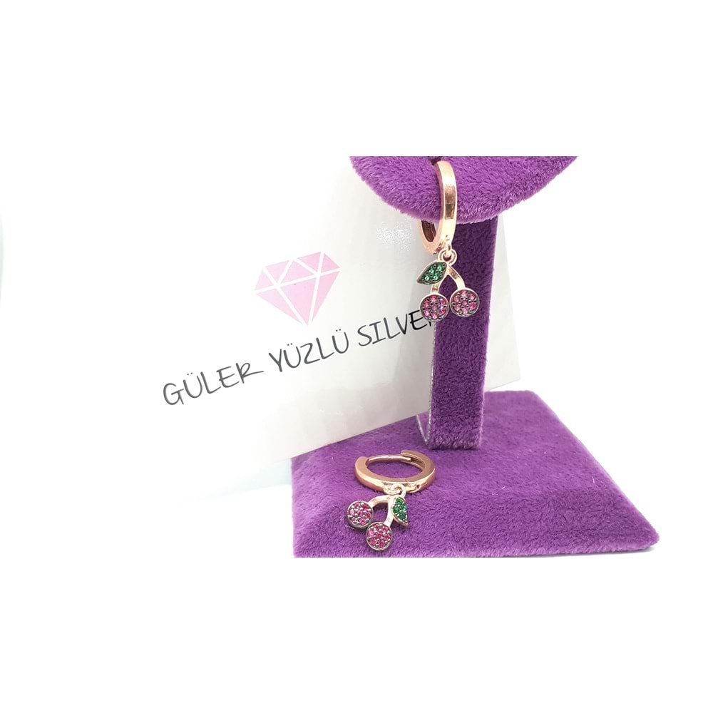 SALLANTILI KİRAZ GÜMÜŞ KÜPE