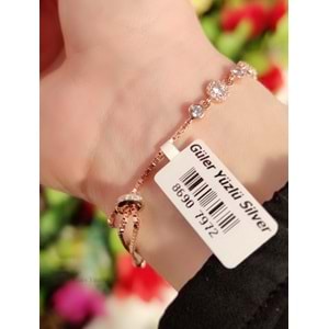ROSE ZİRKON TAŞLI ASANSÖRLÜ GÜMÜŞ BİLEKLİK