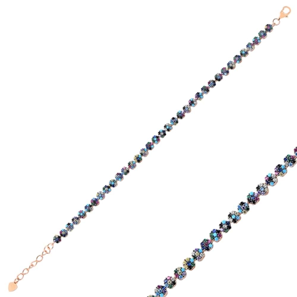 MİX TAŞLI SU YOLU GÜMÜŞ BİLEKLİK